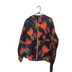 Janji Jacket Mens Large Black Orange Rainrunner Running Windbreaker Hooded